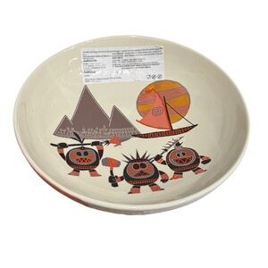 Disney Ceramic Bowl with Tribal Design - Cream and Orange